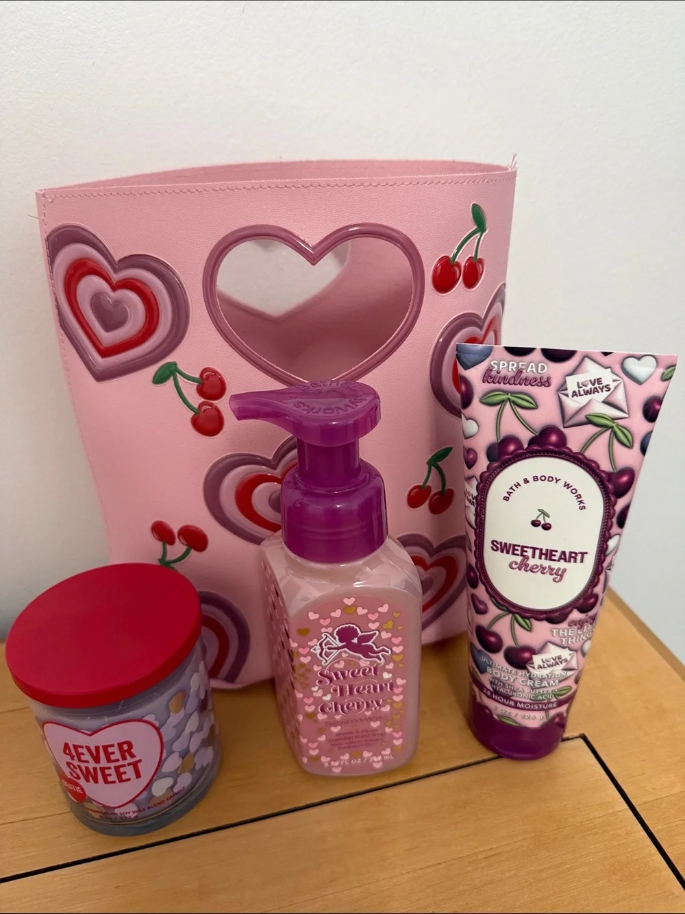 Bath & Body Works Sweetheart Cherry Hand Care Set - Pink, Purple, Red